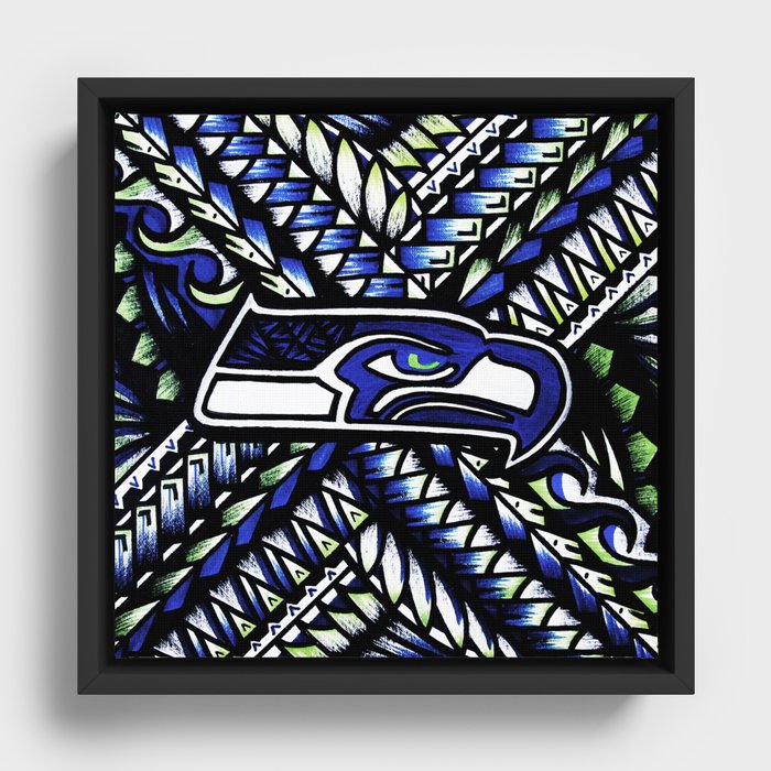 Seahawks new tribal look Framed Canvas