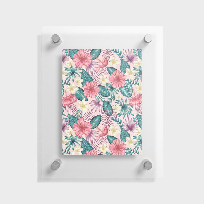 Floral Grunge Colorful Pattern Floating Acrylic Print