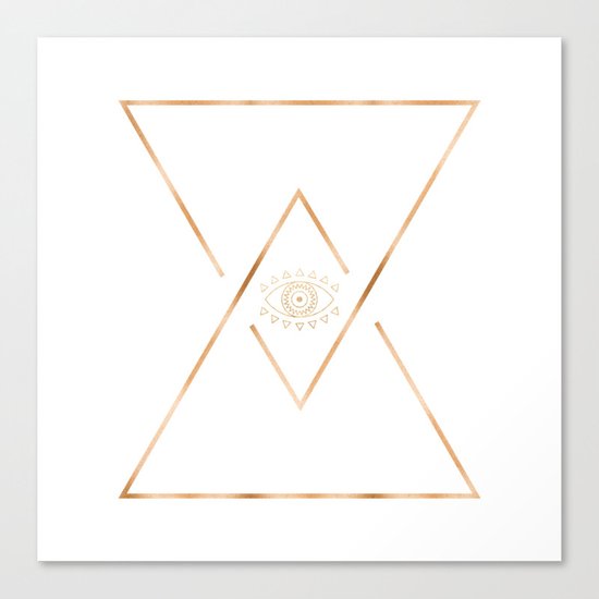 Mandala Gold Geometric Eye Canvas Print