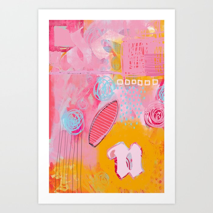 Story Of N Abstract Painting Art Print By Remixed Society6