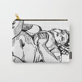 Jenna (One Color Version 2) Carry-All Pouch | Geometric, Glamour, Ink Pen, Burlesque, Nude Art, Nude, Boudoir, Drawing, Lust, Risque 