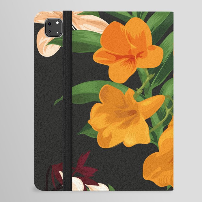 Orange Flowers iPad Folio Case