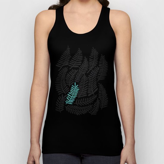 Black Fronds Unisex Tank Top