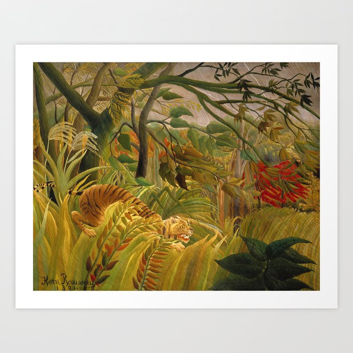 Henri Rousseau "Tiger in a Tropical Storm (Surprised!)" Art Print
