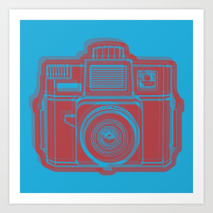 I Still Shoot Film Holga Logo - Blue & Red Art Print