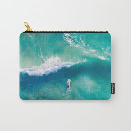 Aqua Ocean Surfer Carry-All Pouch | Waves, Encinitas, Beachdecor, Tropical, Beachphotography, California, Oceanwaves, Modernhomedecor, Photo, Sandiego 
