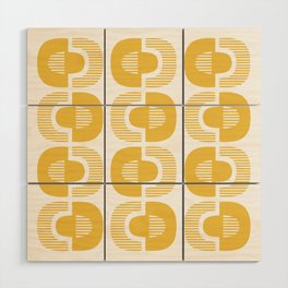 Retro Mid Century Modern Pattern 132 Yellow Wood Wall Art