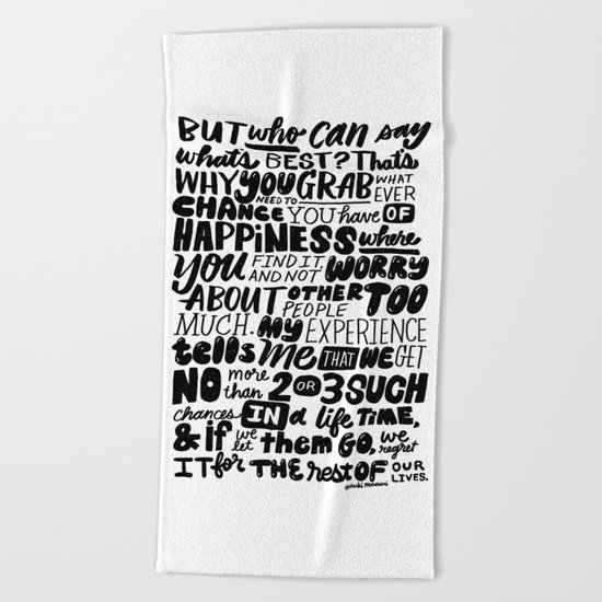 who can say what's best? Beach Towel