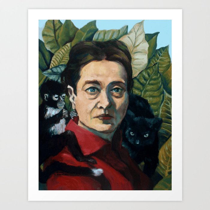 Simone DeBeauvoir Art Print | Painting, Oil, Philosopher, Debeauvoir, Simone, Philosophy, Painting, Philosophers, Philosophical, Kahlo