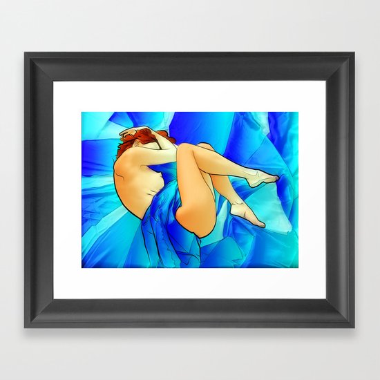 Blue Sheet Framed Art Print