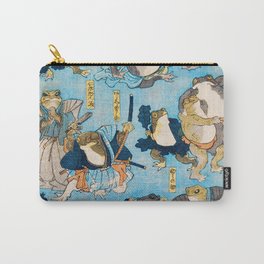 Samurai Frogs - Utagawa Kuniyoshi Carry-All Pouch | Fun, Japan, Samurai, Frog, Japanese, Ukiyo, Woodblock, Painting, Funny, Toads 