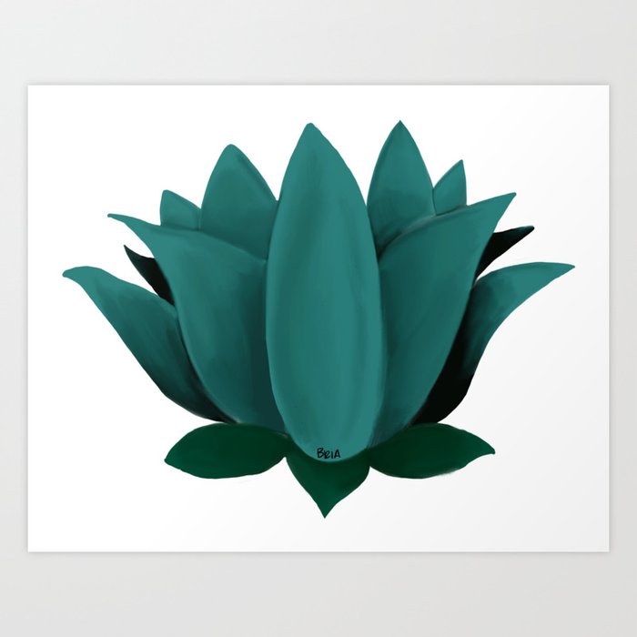 Green Lotus Art Print