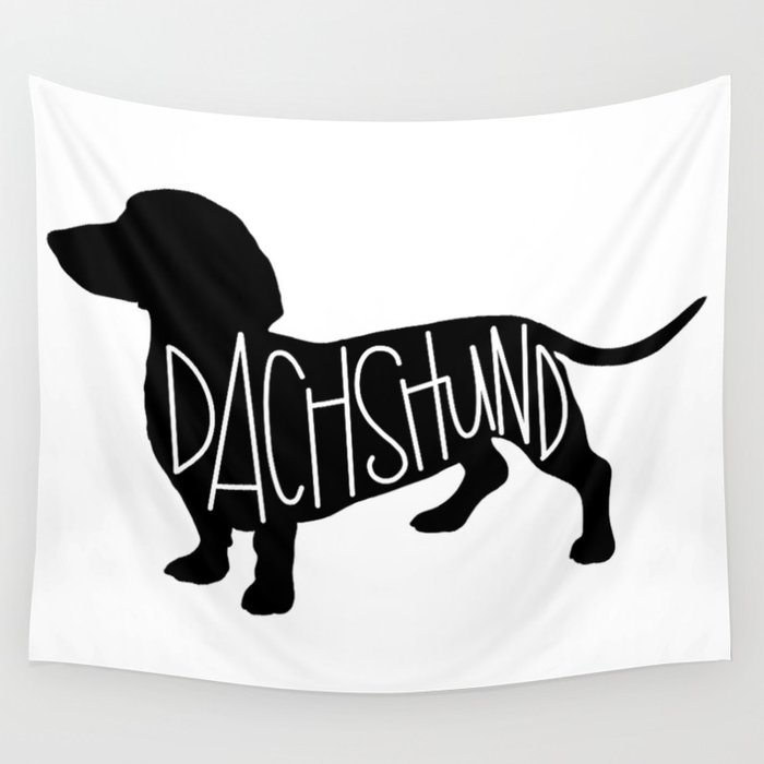 Dachshund Silhouetter Wall Tapestry