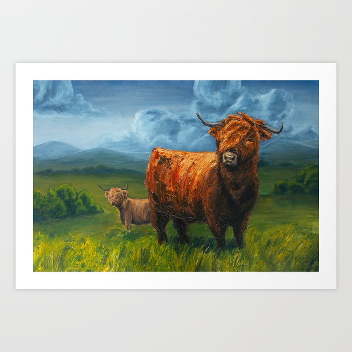 Scottish Highlander Painting Art Print
