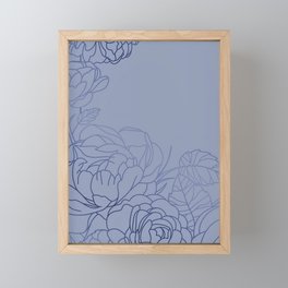 Denim Floral White Framed Mini Art Print