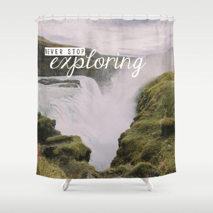 Gullfoss, Iceland - Never Stop Exploring Shower Curtain