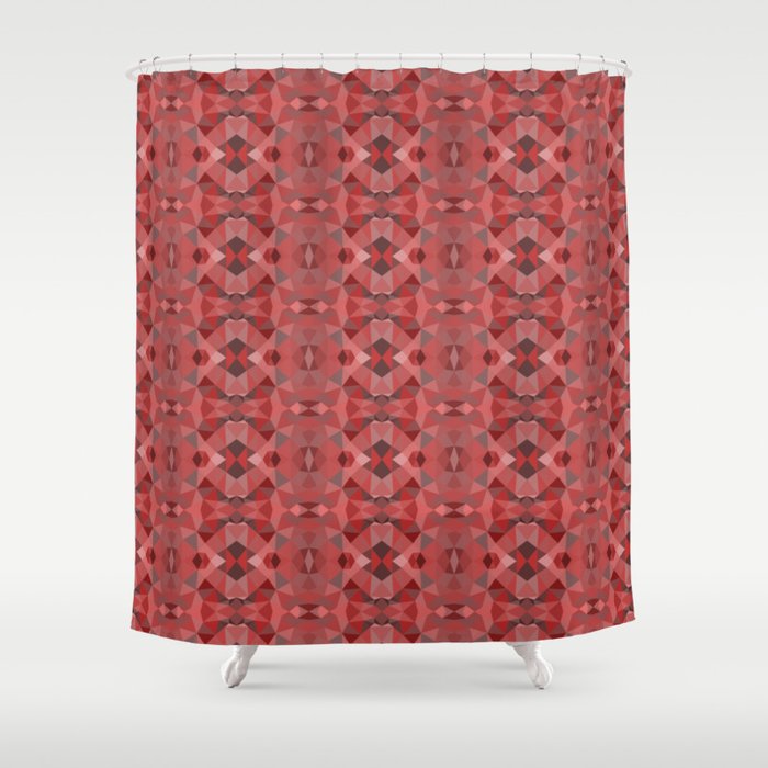 Red Abstract Shower Curtain