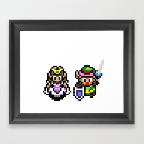 Zelda and Link Framed Art Print