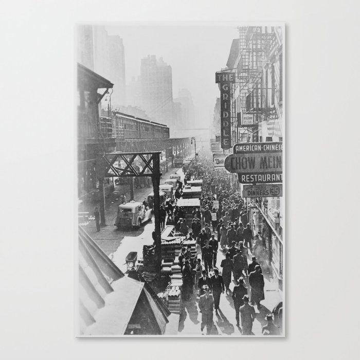 Vintage Photograph of 6th Avenue NYC (1940) Canvas Print