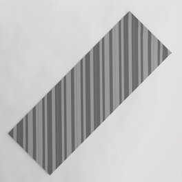 [ Thumbnail: Dark Grey and Dim Grey Colored Lined/Striped Pattern Yoga Mat ]