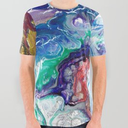 Space Fluid Abstract All Over Graphic Tee