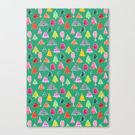 Christmas Trees (Green) Canvas Print