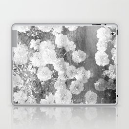 black and white floral vintage photo effect Laptop Skin