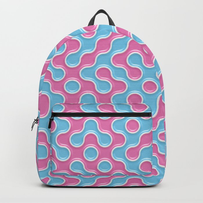 Blue Pink Truchet Tilling Pattern Backpack