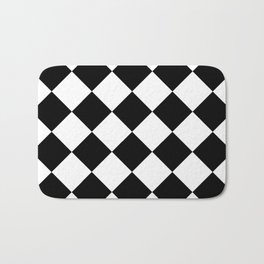 Rhombuses (Black & White Pattern) Bath Mat | Texture, Blackandwhite, Patterns, Graphicdesign, Rhombus, Beautiful, Harlequin, Vintage, Patterned, Ornament 