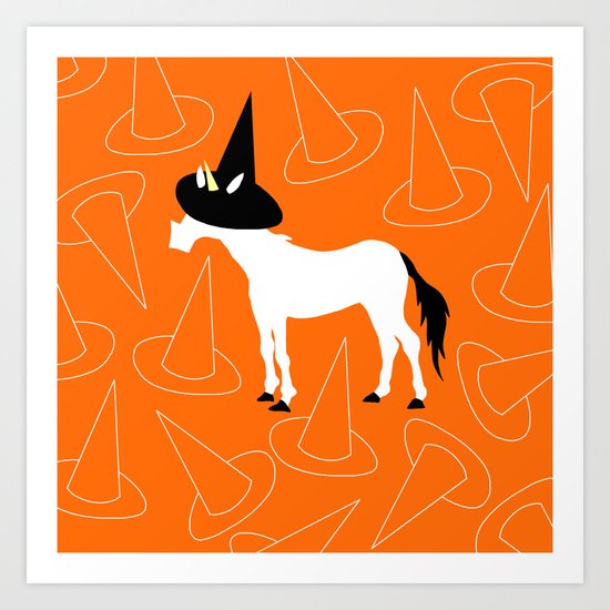 Witch Hat Unicorn Art Print