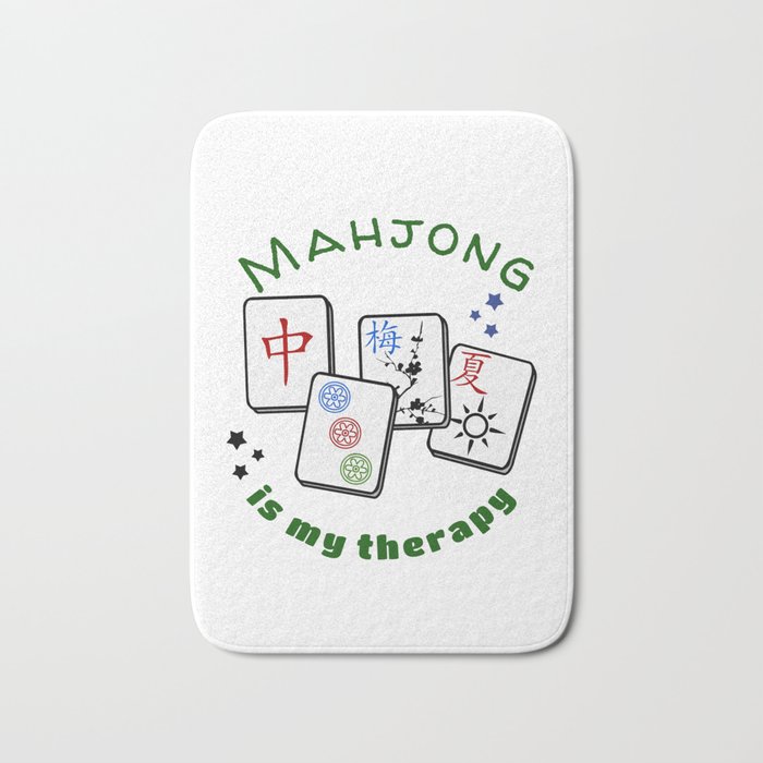 Mahjong Mah jongg game is my therapy set, gifts, tiles, table shirts, cards, bag Bath Mat