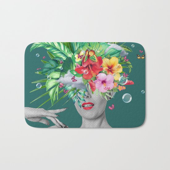 portriat floral Bath Mat