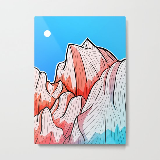 The red and blue tipped mountains Metal Print