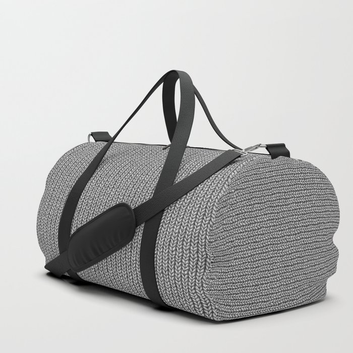 Antiallergenic Hand Knitted Grey Wool Pattern - Mix & Match with Simplicty of life Duffle Bag