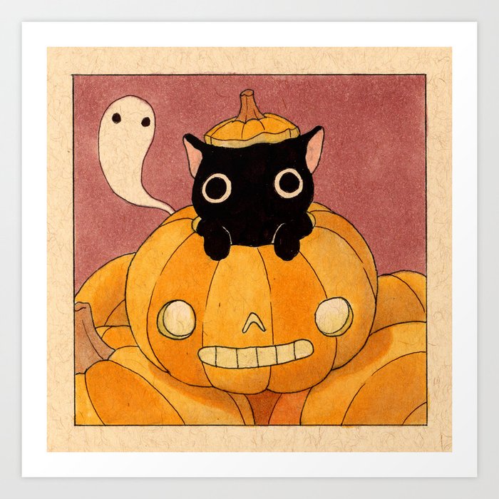Halloween Cat 01 Art Print