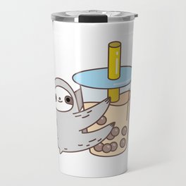 Sloth Loves Bubble Tea Travel Mug