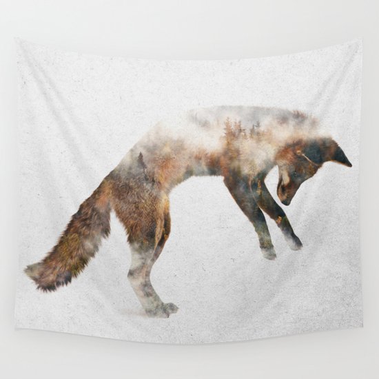 Jumping Fox Wall Tapestry