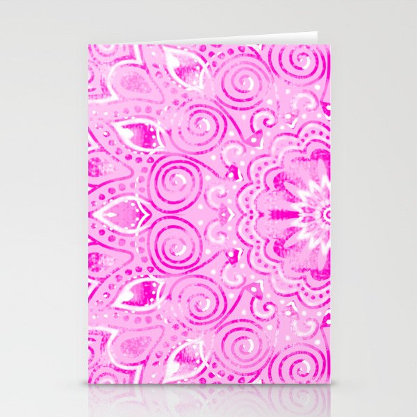 Dreaming in Pink, Mandala Art Stationery Cards