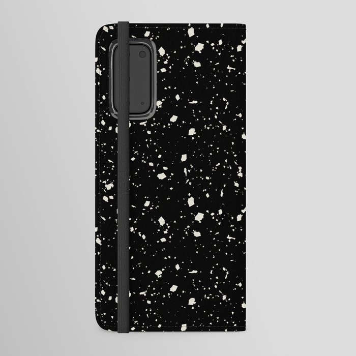 Black Terrazzo Seamless Pattern Android Wallet Case