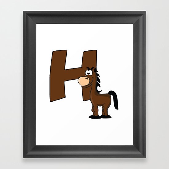 H Is For Horse Framed Art Print