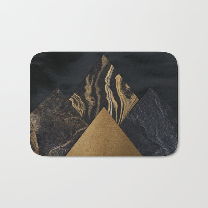 Four Abstract Mountains at Midnight Bath Mat