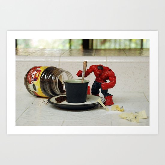 Red Hulk Cuppa Joe Art Print