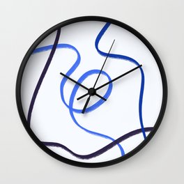 Blue Lines Abstract Modern Decor Wall Clock