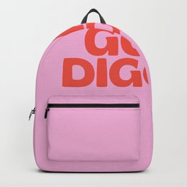 Goal Digger Pink Red Motivational Quote Backpack