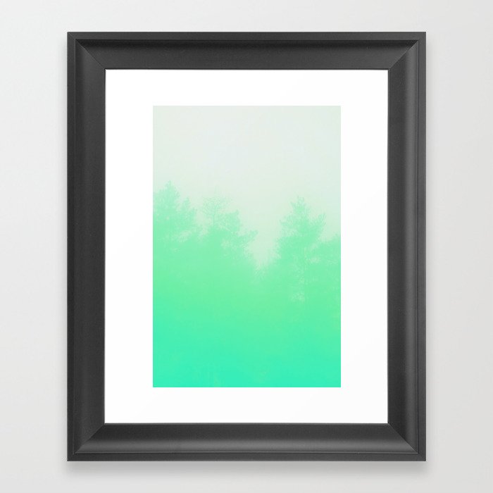 Out of focus - cool green Framed Art Print