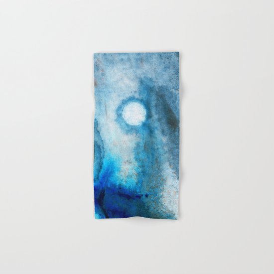 Abstract Landscape Art - Blue Moon - By Sharon Cummings Hand & Bath Towel