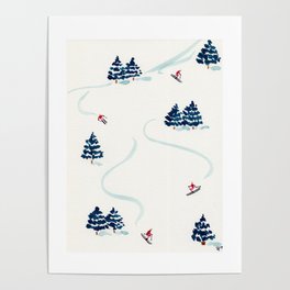 Little Skiers Poster