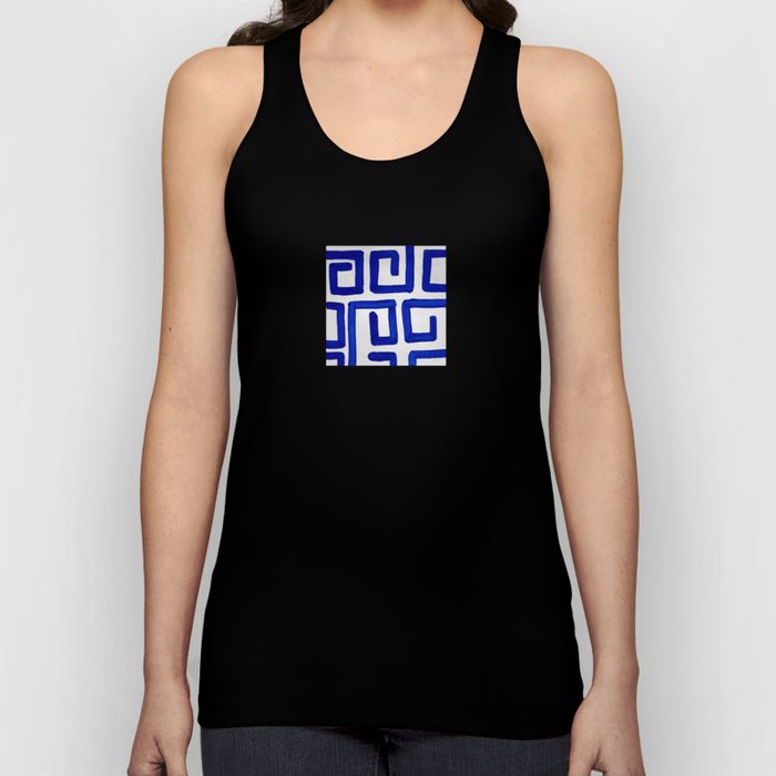 Greek Blue Design Tank Top