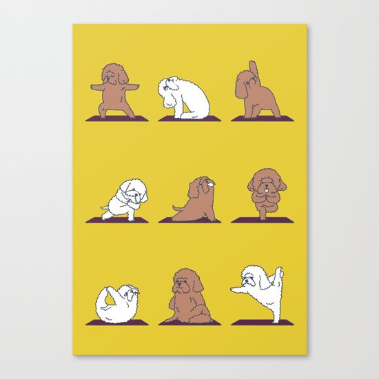 Poodle Yoga Canvas Print
