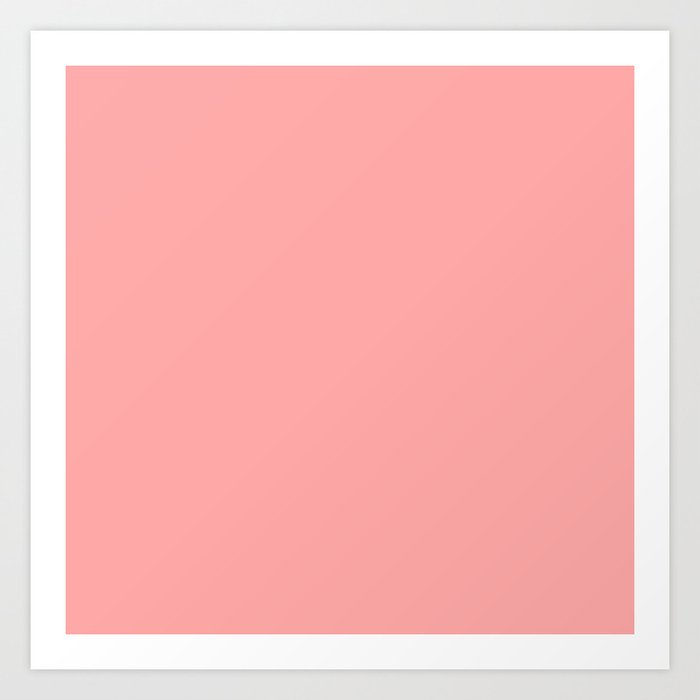 Coral Pink Pastel Solid Color Block Spring Summer Art Print